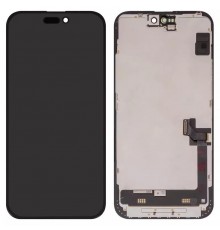 Дисплей для iPhone 15 Plus, черный, с рамкой, Оригинал (переклеено стекло)