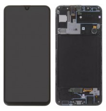 Дисплей для Samsung A307 Galaxy A30s, черный, с рамкой, Original (PRC)