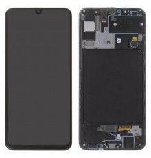Дисплей для Samsung A307 Galaxy A30s, чорний, з рамкою, Original (PRC)