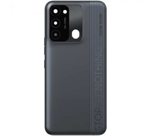 Задняя панель корпуса для Tecno Spark 8C, черная (Magnet Black) + стекло камеры Задняя панель корпуса для Tecno Spark 8C, черная (Magnet Black) + стекло камеры