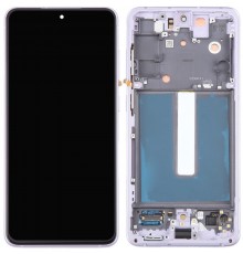 Дисплей для Samsung G990B Galaxy S21 FE 5G, лавандовый (Lavender), с рамкой, High Copy (OLED)