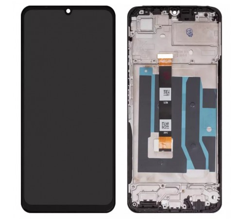 Дисплей для Realme Note 50, черный, с рамкой, High Copy, RMX3834