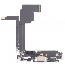 Шлейф для iPhone 15 Pro Max, конектора зарядки, синій, з мікрофоном, Original (PRC)
