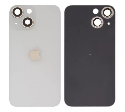 Задня панель корпусу для iPhone 13 mini, біла + скло камери, small hole, starlight Задня панель корпусу для iPhone 13 mini, біла + скло камери, small hole, starlight