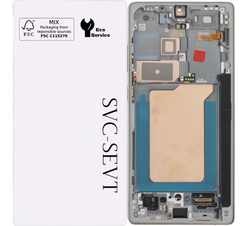 Дисплей для Samsung S938 Galaxy S25 Ultra, серебристый (Titanium White Silver), с рамкой, Original, сервисная упаковка, #GH82-36387C