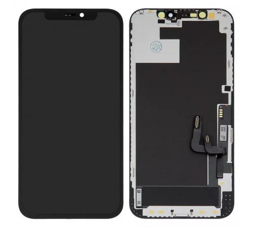 Дисплей для iPhone 12, iPhone 12 Pro, чорний, з рамкою, High Copy з пластиками камери та датчика наближення, (OLED), GK OEM hard Дисплей для iPhone 12, iPhone 12 Pro, чорний, з рамкою, High Copy з пластиками камери та датчика наближення, (OLED), GK OEM hard