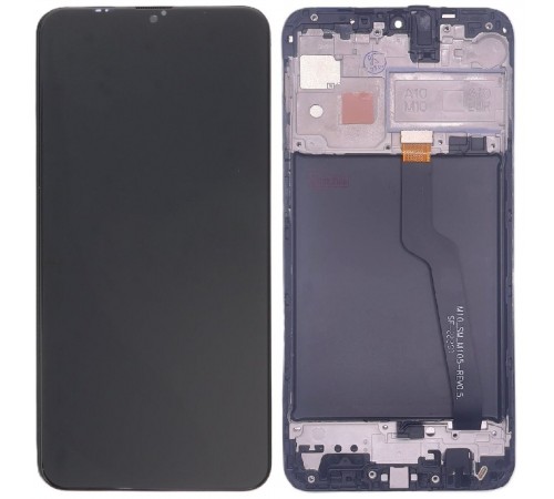 Дисплей для Samsung A105 Galaxy A10, черный, с рамкой, High Copy