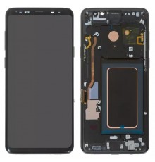 Дисплей для Samsung G965 Galaxy S9 Plus, черный, с рамкой, Оригинал (переклеено стекло), midnight black