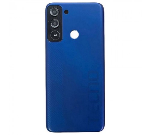 Задня панель корпуса для Tecno Pop 5 LTE (BD4i), синя (Deepsea Luster), Copy + скло камери