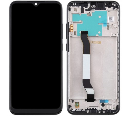 Дисплей для Xiaomi Redmi Note 8, чорний, Лого Redmi, чорний (Space Black), з рамкою, Original (PRC)