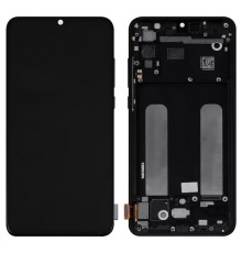 Дисплей для Xiaomi Mi 9 Lite, Mi CC9, черный, с рамкой, Оригинал (переклеено стекло), M1904F3BG