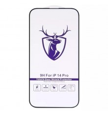 Захисне скло ASP для Apple iPhone 14 Pro, сумісне з чохлом, Full Glue, чорне, HD deer 