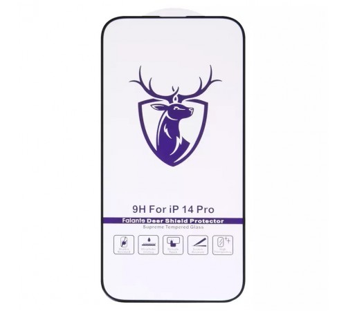 Защитное стекло ASP для Apple iPhone 14 Pro, совместимо с чехлом, Full Glue, черный, HD deer Защитное стекло ASP для Apple iPhone 14 Pro, совместимо с чехлом, Full Glue, черный, HD deer