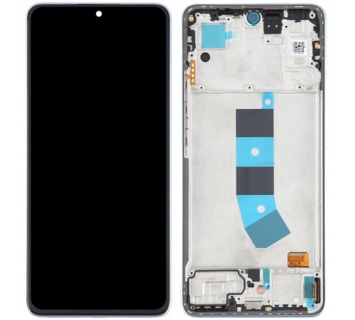 Дисплей для Xiaomi Redmi Note 13 4G, синий (Ice Blue), с рамкой, Original (PRC) (переклеено стекло)