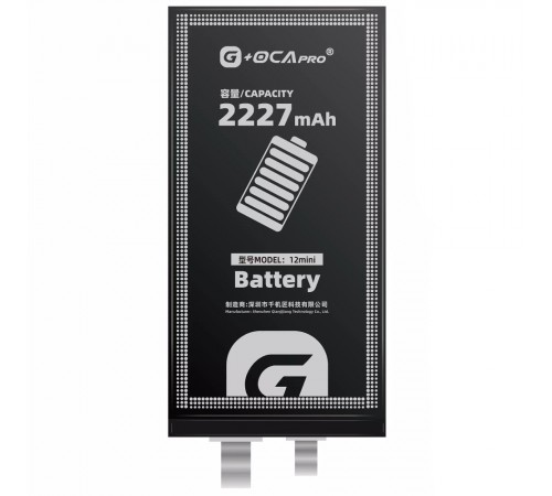 Аккумулятор G-OCA Pro для iPhone 12 mini, Li-ion, 3,85 B, 2227 мАч, без контроллера, (A2471)