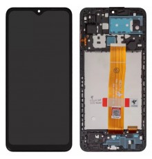 Дисплей для Samsung A125F Galaxy A12, черный, с рамкой, FLYCDI, SM-A125-A127-A02