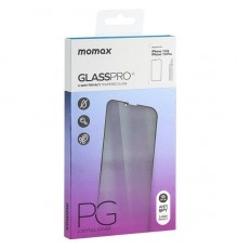Защитное стекло для Apple iPhone 13, iPhone 13 Pro, iPhone 14, iPhone 16e, антишпион, 0.3mm, 2.5D, 9H, Glass Pro+, 2-Way Privacy, HD Super-Clearness, Momax (PZAP21MD1VD), черный