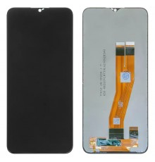 Дисплей для Samsung A025F/DS Galaxy A02s, M025 Galaxy M02s, черный, без рамки, Оригинал (переклеено стекло), с желтым шлейфом, (160,5x72 mm)