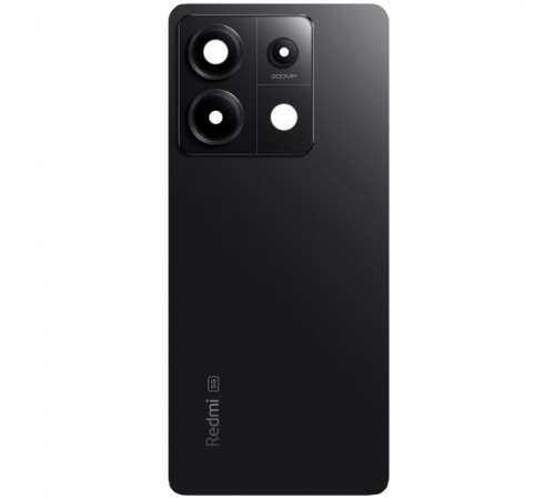 Задня панель корпусу для Xiaomi Redmi Note 13 Pro 5G, чорна (Midnight Black) + скло камери