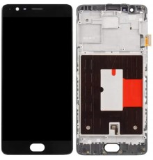Дисплей для OnePlus 3, 3T, с рамкой, черный, Copy (TFT)