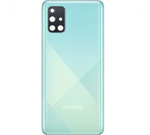 Задняя панель корпуса для Samsung A715F/DS Galaxy A71, голубая (Prism Crush Blue) + стекло камеры