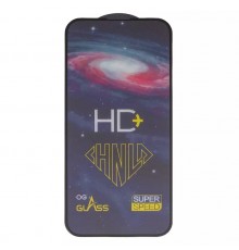 Захисне скло ASP для Apple iPhone 15 Plus, 0,33 мм 9H, сумісне з чохлом, Full Glue, чорне, HD+ 