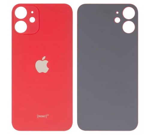 Задняя панель корпуса для iPhone 12 mini, красная, big hole Задняя панель корпуса для iPhone 12 mini, красная, big hole