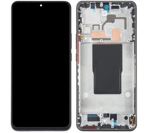 Дисплей для Xiaomi 12T, 12T Pro, чорний (Black), з рамкою, Original (PRC) (переклеєне скло), 22071212AG, 22081212UG, 22081212G