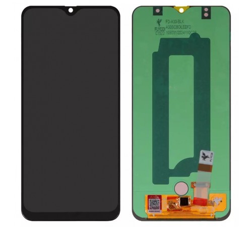 Дисплей для Samsung A305 Galaxy A30, A305F/DS Galaxy A30, A505F/DS Galaxy A50, A505FN/DS Galaxy A50, A507 Galaxy A50s, A507F/DS Galaxy A50s, чорний, без рамки, FLYCDI, з широким обідком, (OLED)