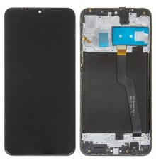 Дисплей для Samsung A105 Galaxy A10, черный, с рамкой, Original (PRC)