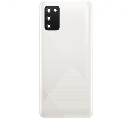 Задняя панель корпуса для Samsung A025F/DS Galaxy A02s, белая + стекло камеры