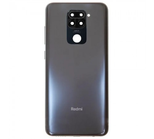 Задняя панель корпуса для Xiaomi Redmi Note 9, серая, Copy + стекло камеры