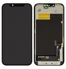 Дисплей для iPhone 13, черный, с рамкой, High Copy (OLED), YK OEM hard