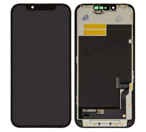 Дисплей для iPhone 13, черный, с рамкой, High Copy (OLED), YK OEM hard