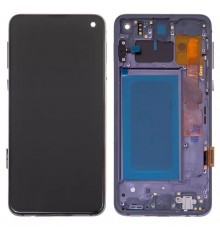 Дисплей для Samsung G970 Galaxy S10e, черный, с рамкой, Оригинал (переклеено стекло)