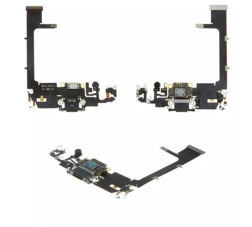 Шлейф для iPhone 11 Pro, коннектора наушников, коннектора зарядки, зеленый, с микрофоном, с компонентами, Original (PRC) Шлейф для iPhone 11 Pro, коннектора наушников, коннектора зарядки, зеленый, с микрофоном, с компонентами, Original (PRC)