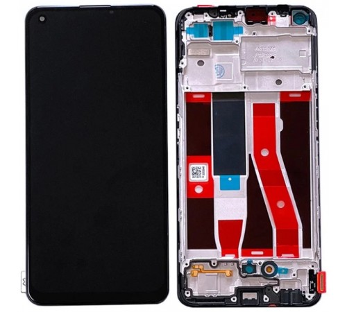 Дисплей для Oppo A94 4G, A94 5G, Reno 5 Lite, чорний, з рамкою, Copy (TFT)