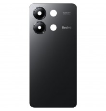 Задня панель корпусу для Xiaomi Redmi Note 13 4G, чорна (Midnight Black) + скло камери