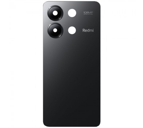 Задня панель корпусу для Xiaomi Redmi Note 13 4G, чорна (Midnight Black) + скло камери