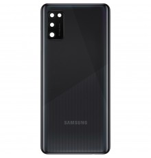 Задняя панель корпуса для Samsung A415 Galaxy A41, черная (Prism Crush Black) + стекло камеры