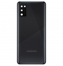 Задняя панель корпуса для Samsung A415 Galaxy A41, черная (Prism Crush Black) + стекло камеры