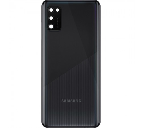Задня панель корпусу для Samsung A415 Galaxy A41, чорна (Prism Crush Black) + скло камери