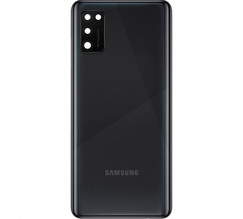 Задняя панель корпуса для Samsung A415 Galaxy A41, черная (Prism Crush Black) + стекло камеры