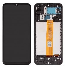 Дисплей для Samsung A127 Galaxy A12 Nacho, черный, с рамкой, High Copy