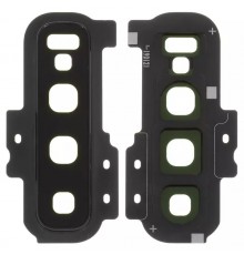 Скло камери для Samsung G975 Galaxy S10 Plus, чорне (Prism Black), з рамкою