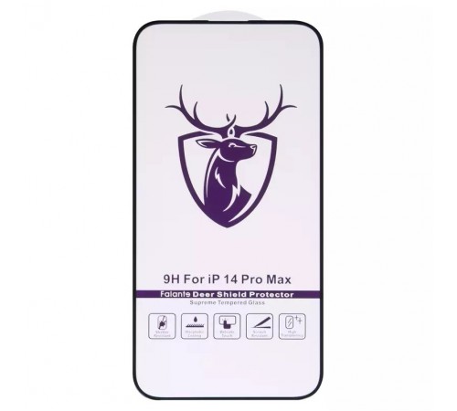 Защитное стекло ASP для Apple iPhone 14 Pro Max, совместимо с чехлом, Full Glue, черный, HD deer Защитное стекло ASP для Apple iPhone 14 Pro Max, совместимо с чехлом, Full Glue, черный, HD deer