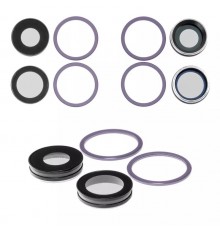 Скло камери для iPhone 11, фіолетове, з рамкою, комплект 4 шт.