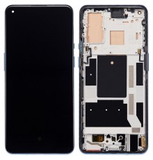 Дисплей для OnePlus 9, фиолетовый (Winter Mist), с рамкой, Original (PRC) (переклеено стекло)