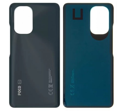 Задняя панель корпуса для Xiaomi Poco F3, черная, Лого Poco, arctic night black