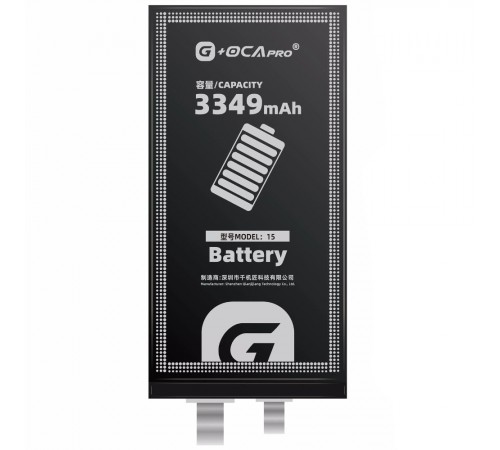 Аккумулятор G-OCA Pro для iPhone 15, Li-ion, 3,876 B, 3349 мАч, без контроллера, (A3018)